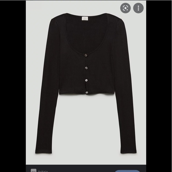 Aritzia Wilfred Jessie Crop Ribbed Long sleeve - Picture 2 of 7